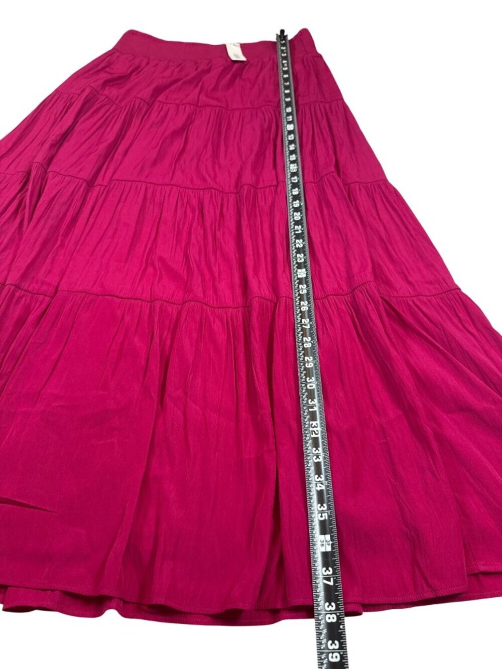 NWT Chicos Tiered Botanic Berry Maxi Skirt size 1 (US 8/10) Smocked Waist (JJ650 - Picture 4 of 9